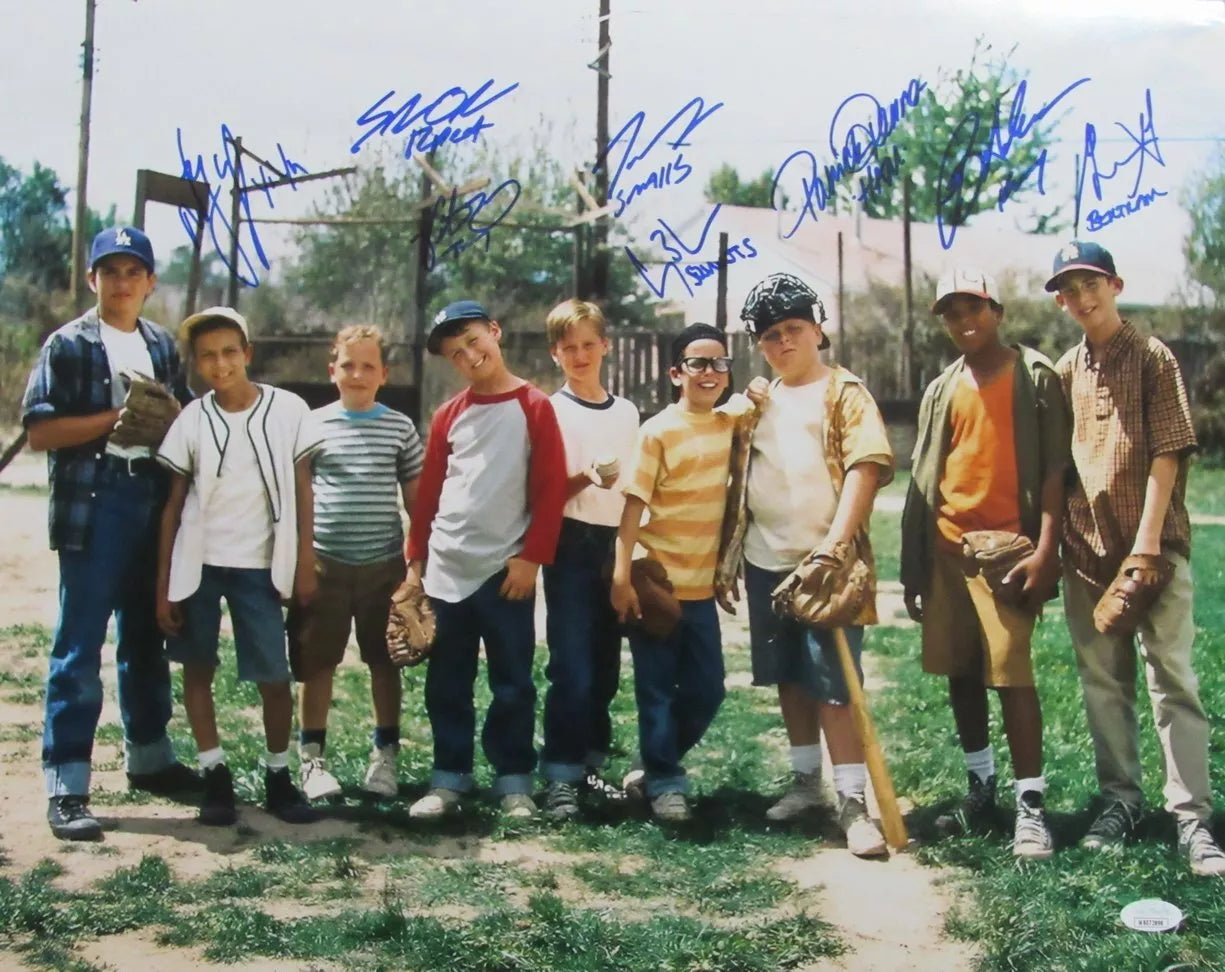 The Sandlot Autograph Signed 8 Cast Members Inscribed 17x20 store photp framed JSA