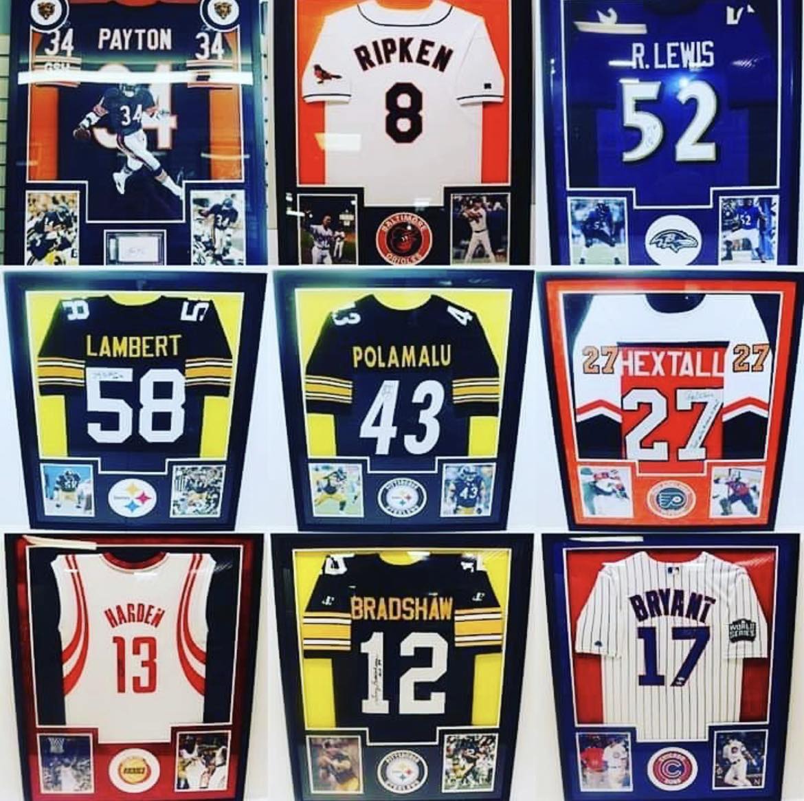 Custom Jersey Framing - Vertical with 2 pictures – Dazzle Sports Marketing
