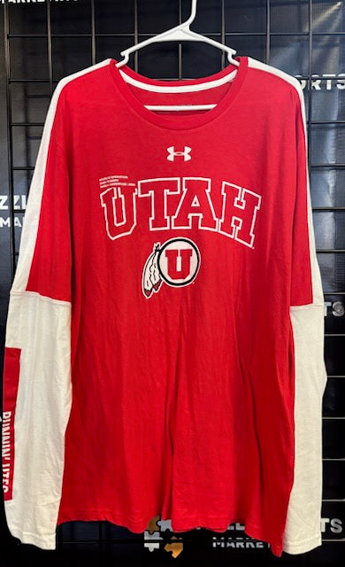 Under Armour University Of Utah Basketball Shirt Long Sleeve Size 2XL