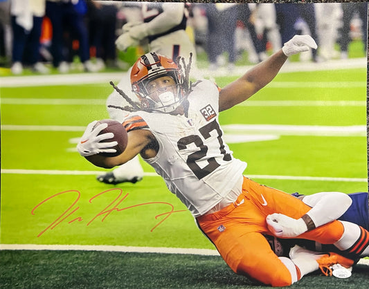 Cleveland Browns Kareem Hunt Scoring Signed 16x20 with JSA COA