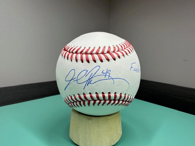 Atlanta Braves John Rocker Signed/Inscribed "Fuck NY" Baseball with JSA COA