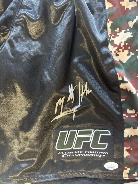 UFC Matt Hughes Signed MMA Shorts with JSA COA