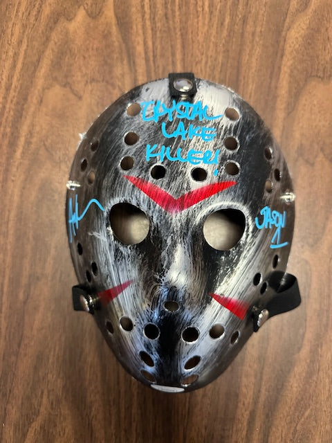 Ari Lehman Signed/Inscribed 'CRYSTAL LAKE KILLER" Silver Mask with JSA COA