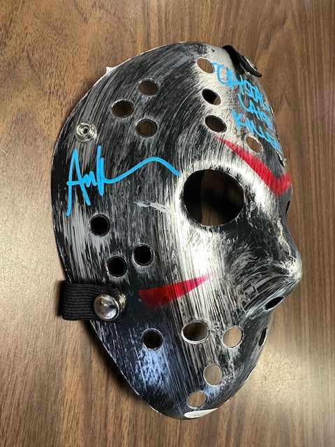 Ari Lehman Signed/Inscribed 'CRYSTAL LAKE KILLER" Silver Mask with JSA COA