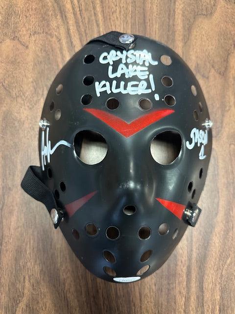 Ari Lehman Signed/Inscribed 'CRYSTAL LAKE KILLER" Black Mask with JSA COA