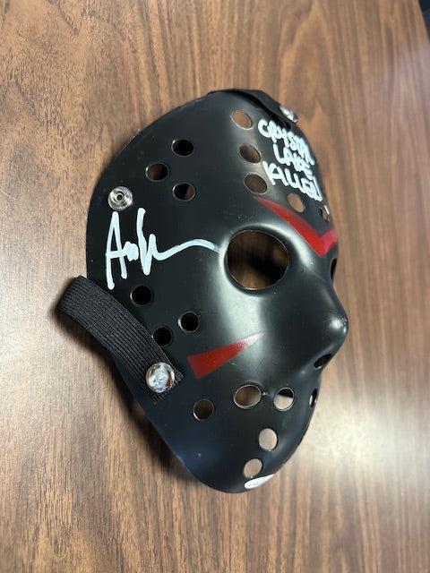 Ari Lehman Signed/Inscribed 'CRYSTAL LAKE KILLER" Black Mask with JSA COA