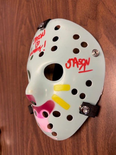 Ari Lehman Signed/Inscribed "JASON <3 MOMMY" Light Blue Mask with JSA COA