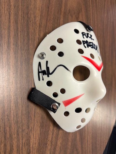 Ari Lehman Signed/Inscribed "FUCK FREDDY" White Mask with JSA COA