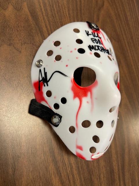 Ari Lehman Signed/Inscribed "KILL FOR MOTHER" White Bloody Mask with JSA COA