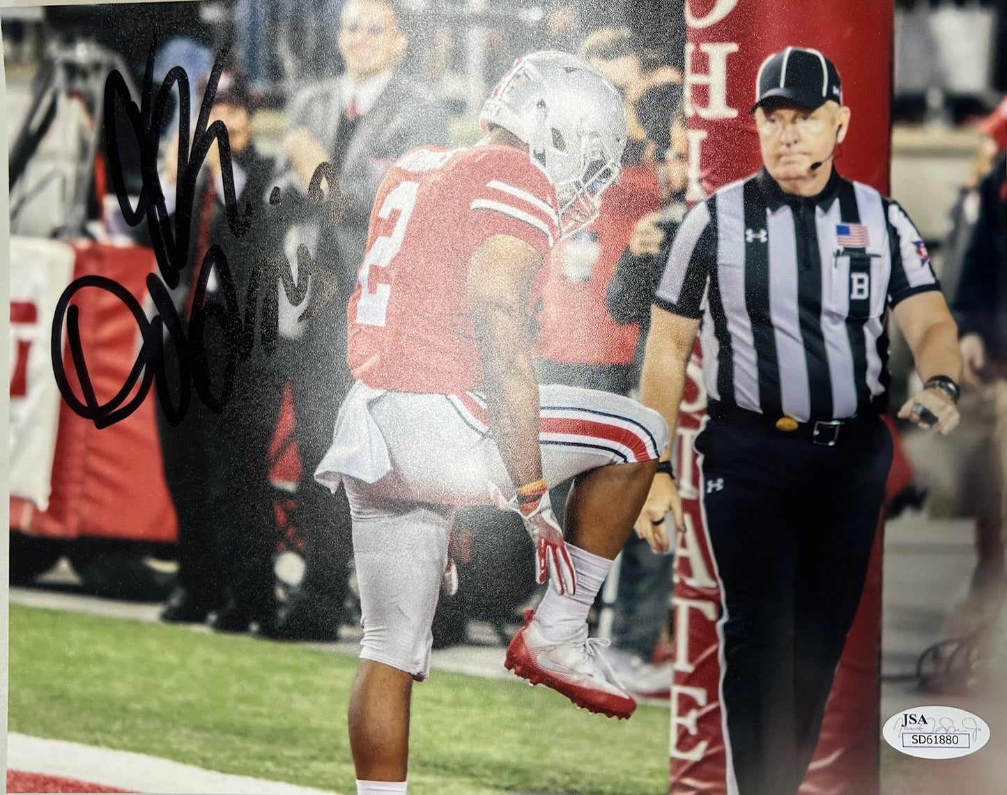 Ohio State JK Dobbins Signed 8x10 with JSA COA