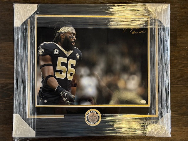 Saints Damario Davis "Man of God" Signed/Inscribed Framed 16x20 Photo JSA COA