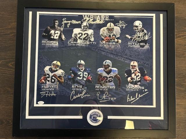 Penn State Lenny Moore 8 Multi-Signed Framed 16x20 Photo JSA COA