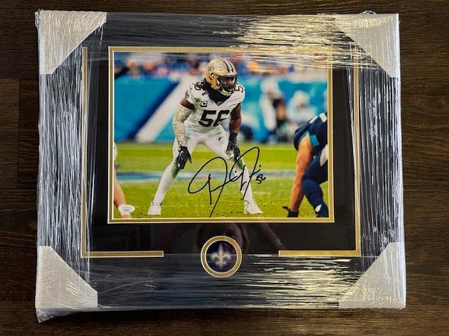 Saints Demario Davis Signed Framed 8x10 Photo JSA COA