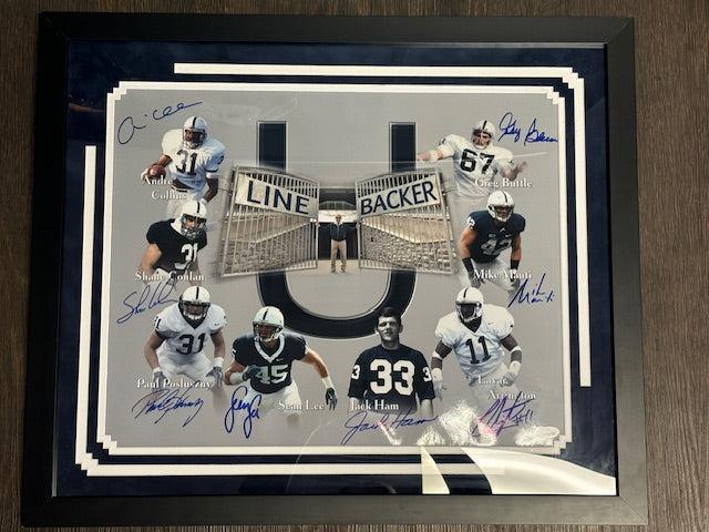 Penn State 8 Linebackers Multi-Signed Framed 16x20 Photo JSA COA