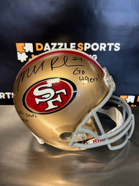 49ers Micheal Robinson Signed/Inscribed Full Size Helmet Replica PSA COA