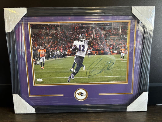 Baltimore Ravens Jacoby Jones Signed Framed Horizontal 11x17 with JSA COA