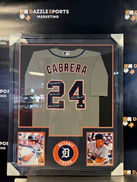 Tigers Miguel Cabrera Signed/Inscribed Gray Jersey Beckett COA