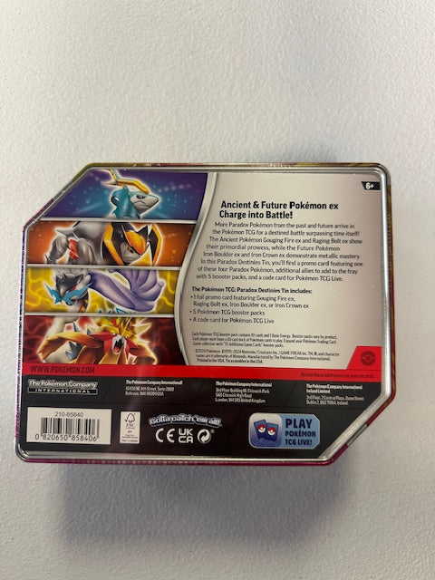 Pokémon Scarlet & Violet Paldean Fates Iron Crown Tin