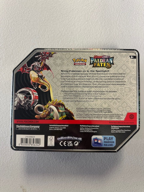 Pokémon TCG: Scarlet & Violet Great Tusk 4.5 Paldean Fates Tin Case