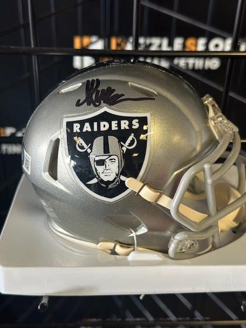 SIGNED Riddell RAIDERS MARCUS ALLEN AUTO MINI-HELMET BECKETT COA