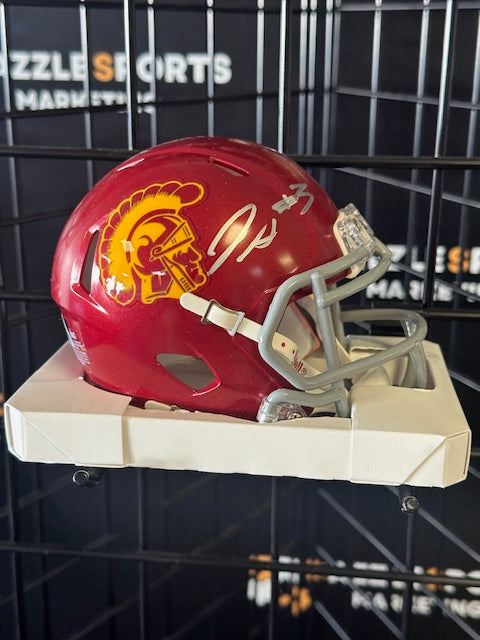 Jordan Addison Trojans Autographed Mini Helmet Beckett