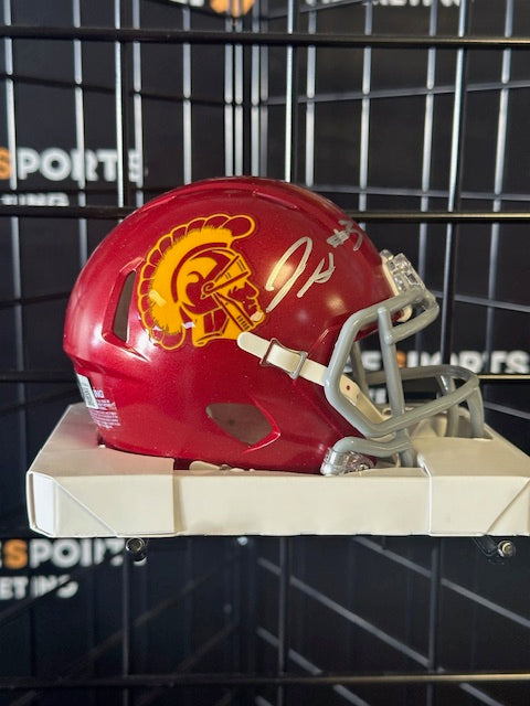 Jordan Addison Trojans Autographed Mini Helmet Beckett