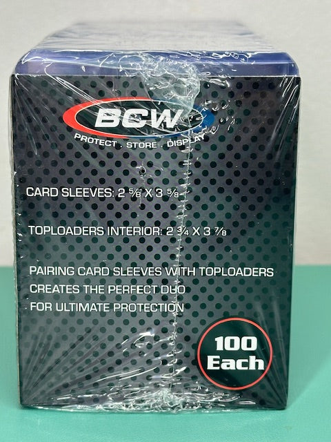 BCW 100-Count Card Toploaders and Card Sleeves