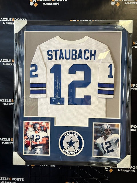 Dallas Cowboys Roger Staubach Authentic Autographed/Inscribed Framed Jersey COA