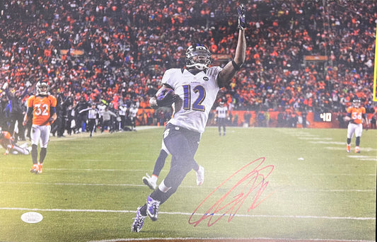 Baltimore Ravens Jacoby Jones Signed Horizontal 11x17 with JSA COA