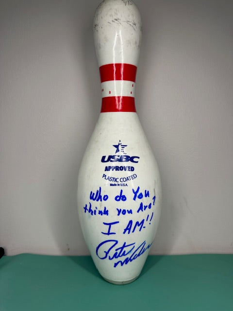 Pete Weber Signed/Inscribed Bowling Pin with Beckett COA