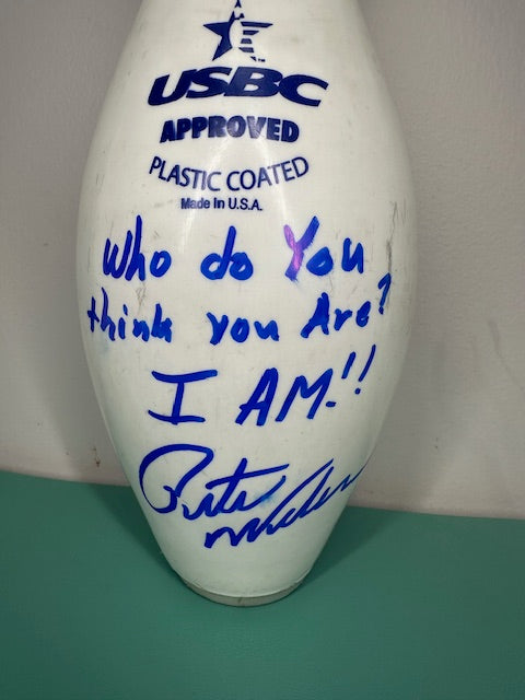 Pete Weber Signed/Inscribed Bowling Pin with Beckett COA