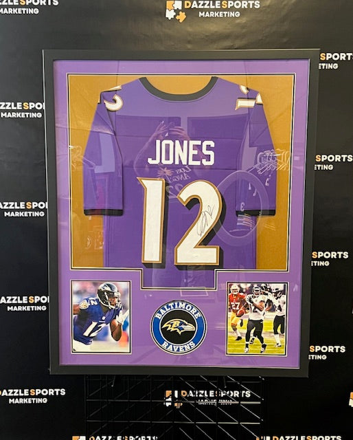 Baltimore Ravens Jacoby Jones Signed Framed Jersey with JSA COA