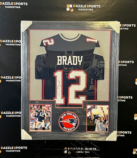 New England Patriots Tom Brady Signed Framed Jersey