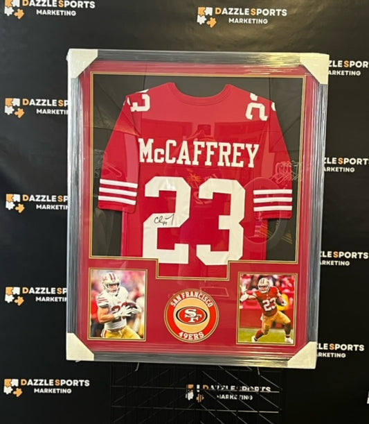 San Fransisco 49ers Christian McCaffrey Signed Framed Jersey