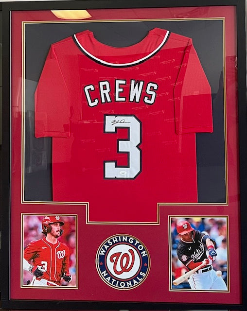 Washington Nationals Dylan Crews Signed Framed Jersey with JSA COA