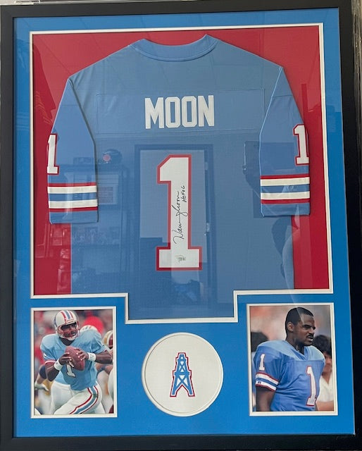 Houston Oilers Warren Moon Signed/Inscribed Jersey with Fanatics COA