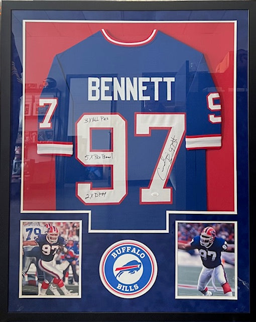 Buffalo Bills Cornelius Bennett Signed/Inscribed Framed Jersey with JSA COA