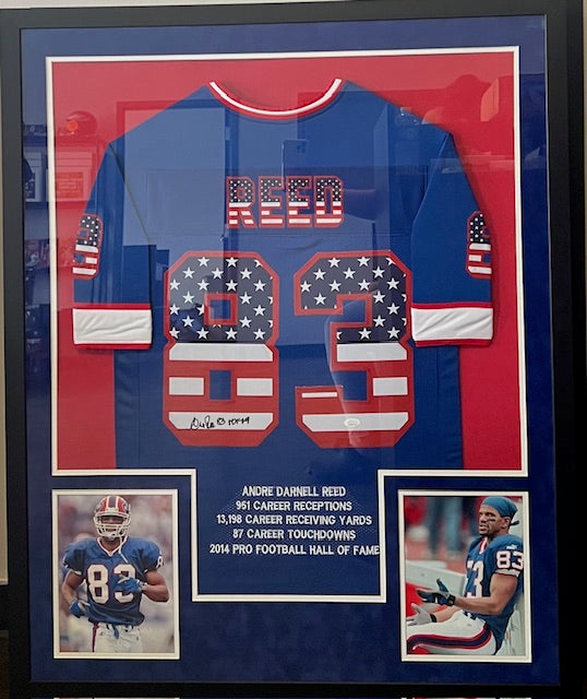 Buffalo Bills Andre Reed Signed Framed Stat Jersey with JSA COA