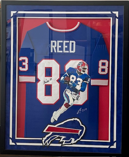 Buffalo Bills Andre Reed Signed Framed Hand Painted Jersey with JSA COA