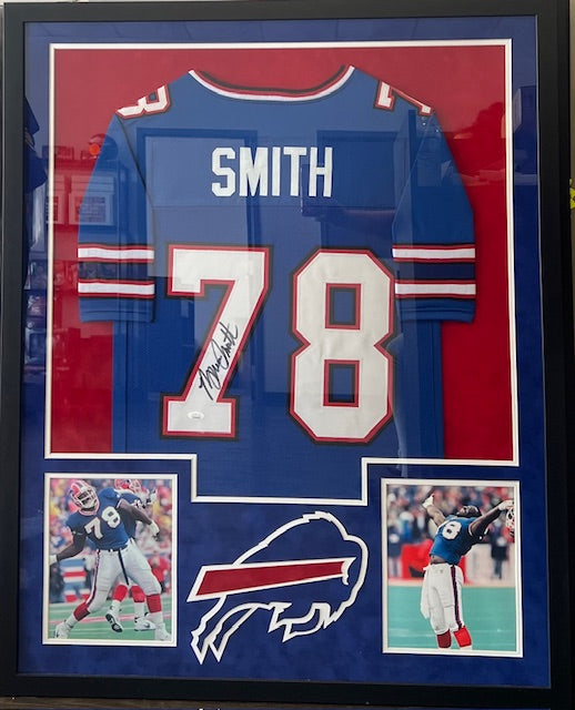 Buffalo Bills Bruce Smith Signed Framed Jersey with JSA COA