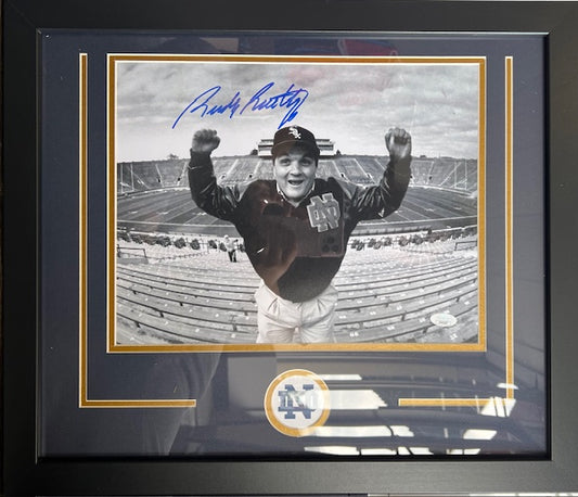 Notre Dame Rudy Ruettiger Signed Framed 11x14 with JSA COA