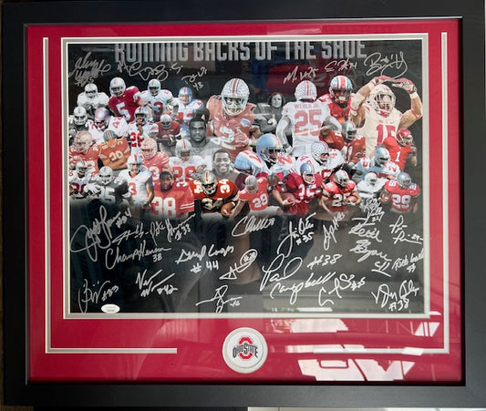 Ohio State Running Backs Signed Framed 16x20 with JSA COA