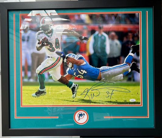 Miami Dolphins Ricky Williams Signed Framed 16x20 with JSA COA