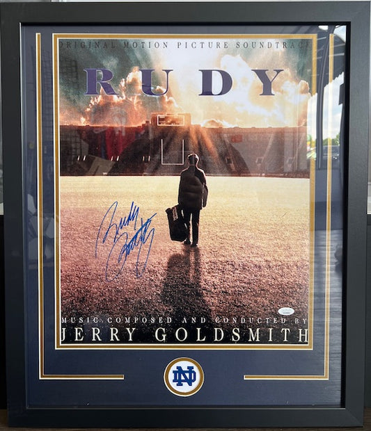 Notre Dame Rudy Ruettiger Signed Movie Framed 16x20 with JSA COA