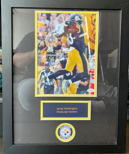 Pittsburgh Steelers James Washington Signed Framed 8x10 with JSA COA