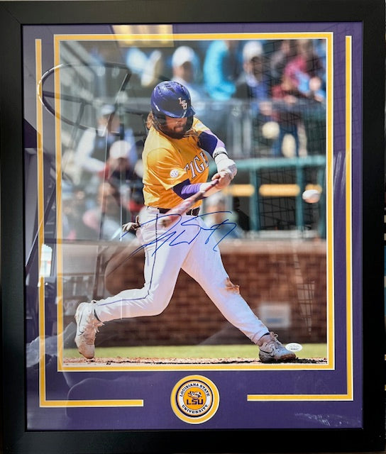 LSU Tigers Tommy White Signed Framed 16x20 with JSA COA