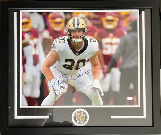 New Orleans Saints Pete Werner Signed Framed 16x20 with JSA COA