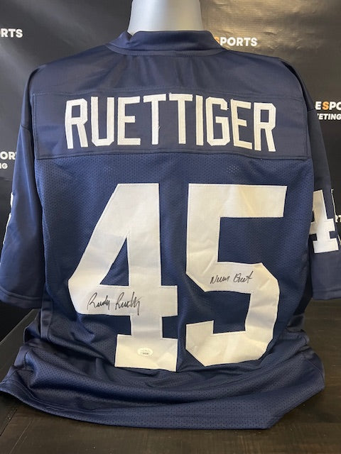 Notre Dame Rudy Ruettiger Signed/Inscribed Jersey with JSA COA