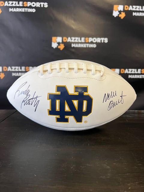 Notre Dame Rudy Ruettiger Signed/Inscribed Football with JSA COA