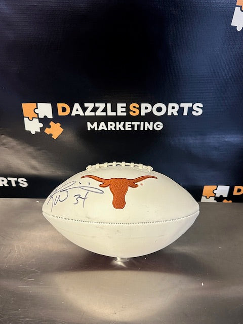 Texas Longhorns Ricky Williams Logo Signed Football JSA COA